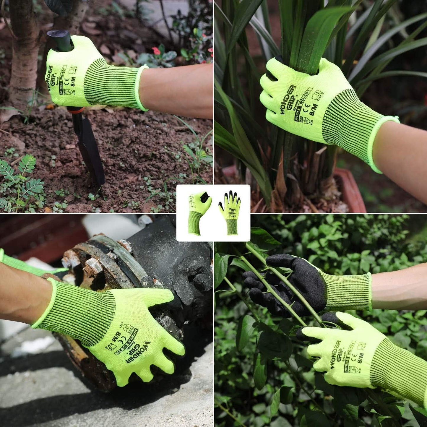 Work Gloves with Miracle Grip - Non - Slip Gloves for Gardening and Crafts