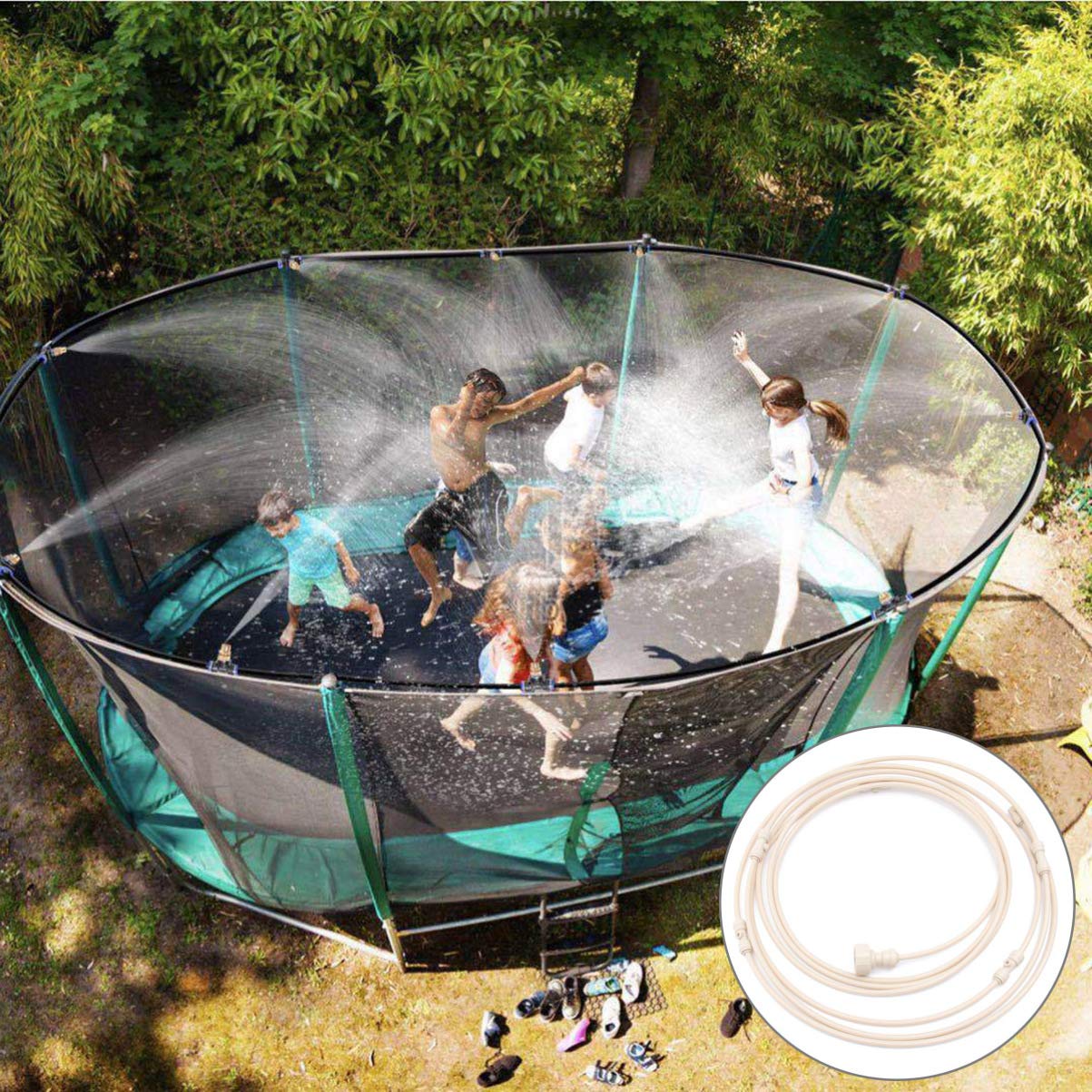 Spray Irrigation System - Water Hose with Spray Nozzles for Cooling Refreshment in the Garden