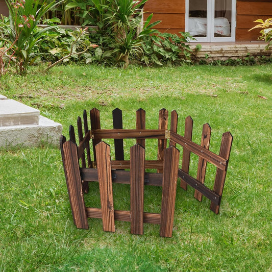 Decorative Wooden Garden Fence for Flower Beds and Outdoor Areas