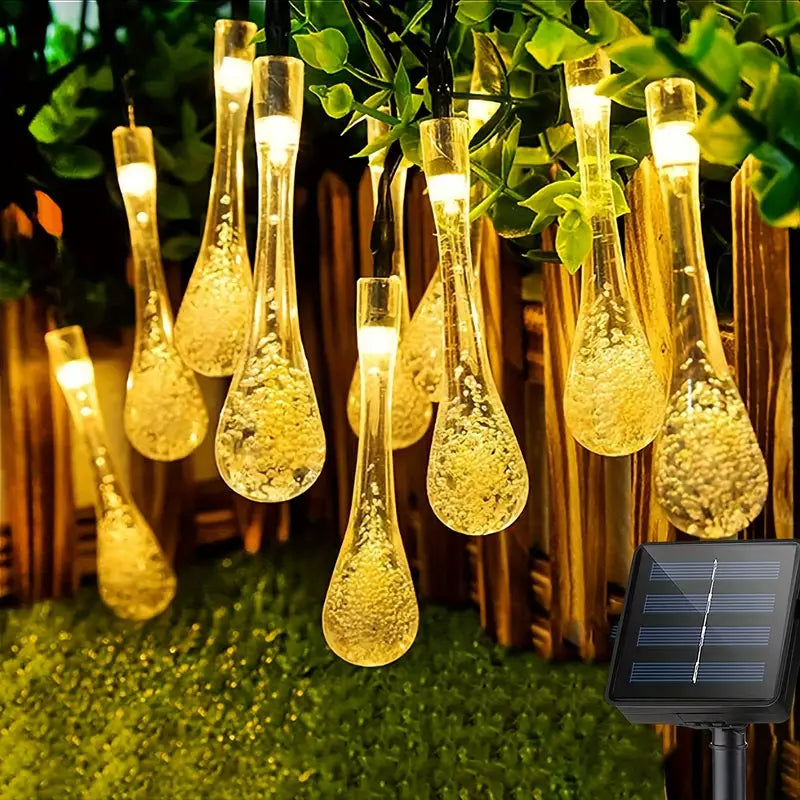 Solar Led Fairy Lights - Colourful Drop Lights For Garden  Patio And Decoration