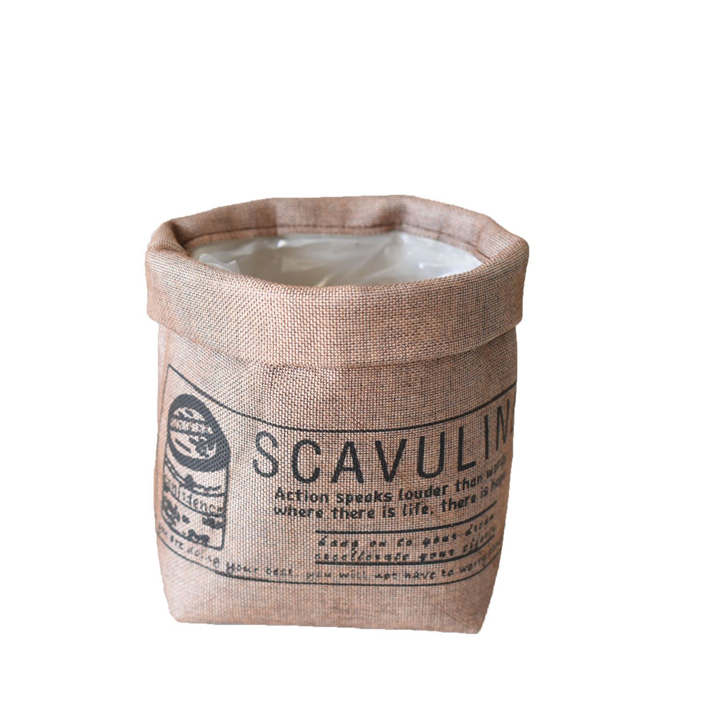 Decorative Fabric Plant Pot with Print - Versatile Storage Pot for Plants and Decorations