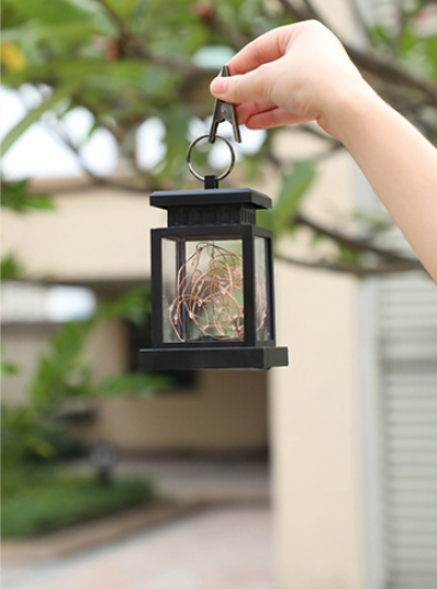 Solar Led Lantern With Light Wire And Hanging Clip - Waterproof Garden Lighting For Patio And Balcony!