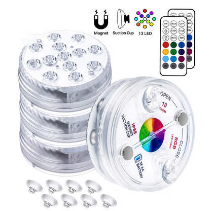 Underwater Led Light With Remote Control - Rgb Multicolour Pool Lighting For Bathrooms And Ponds