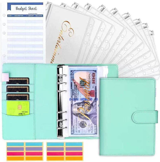 Budget Folder with Cash Envelope System and Credit Card Slots