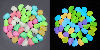 Luminous Stones for Garden & Decoration - Phosphorescent Pebbles in Various Colours