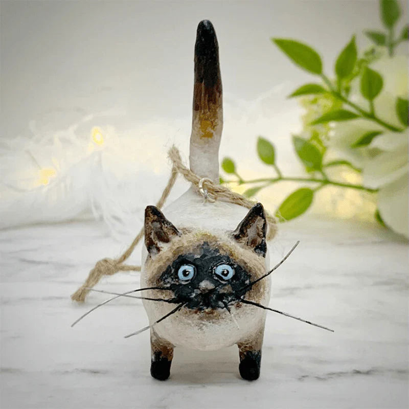 Handmade, Unique Cat Christmas Ornament