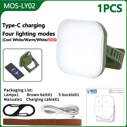 80w Led Solar Rechargeable Camping Lamp With Magnet And Zoom Function