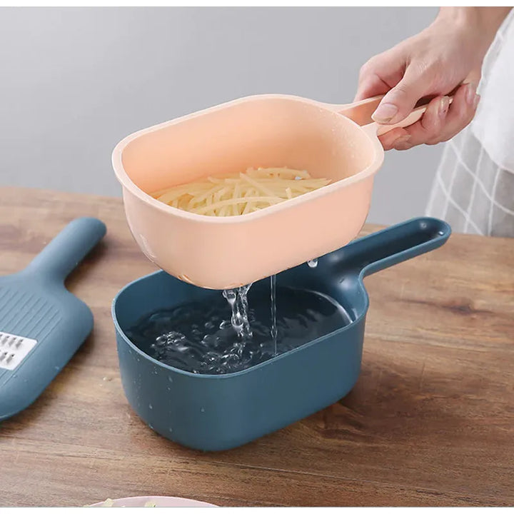 Multifunctional Vegetable Slicer with Collecting Tray - Practical Kitchen Helper for Easy Slicing , Grating & Planing