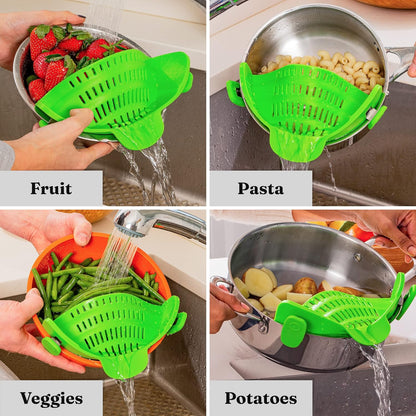 Silicone Strainer With Clip - Heat - Resistant Drip Tray For Food