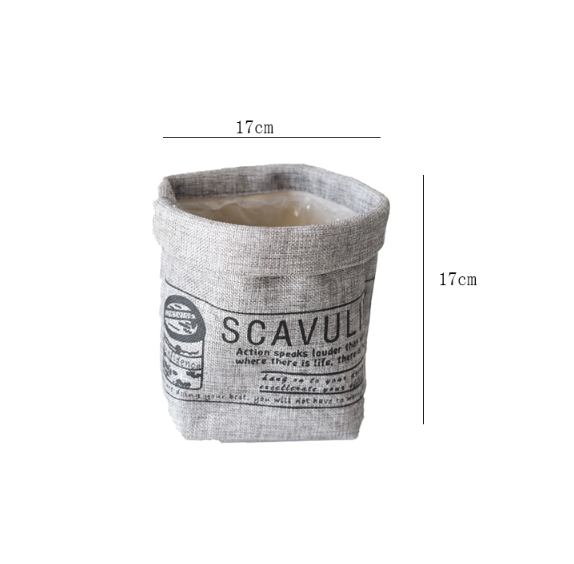 Decorative Fabric Plant Pot with Print - Versatile Storage Pot for Plants and Decorations