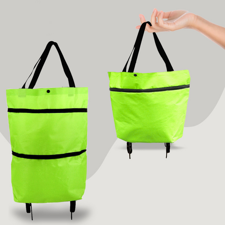 2 - In-1 Foldable Shopping Bag with Wheels