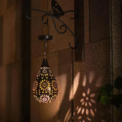 Solar - Powered & Weather - Resistant Garden Lamp in Floral Design - for Stylish Outdoor Lighting