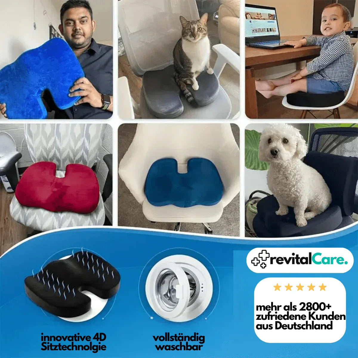 Ergonomic 4D Comfort Seat Cushion With Orthopaedic Support