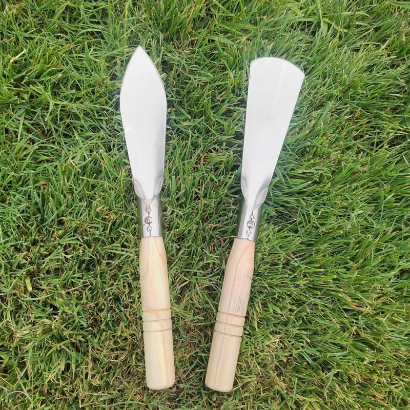 Stainless Steel Weed Cutters and Digging Tools - Garden Tools with Wooden Handles