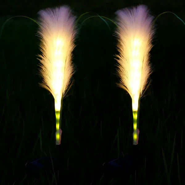 Decorative Rattan Garden Lighting - Solar Lamp In Grass Design For Outdoor Use