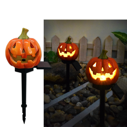 Halloween Solar Lights - Decorative Led Garden Lights With Pumpkin And Witch Motifs