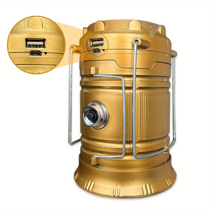 Solar Camping Lamp With Usb Charging - Portable Led Lantern For Outdoor Activities And Emergencies