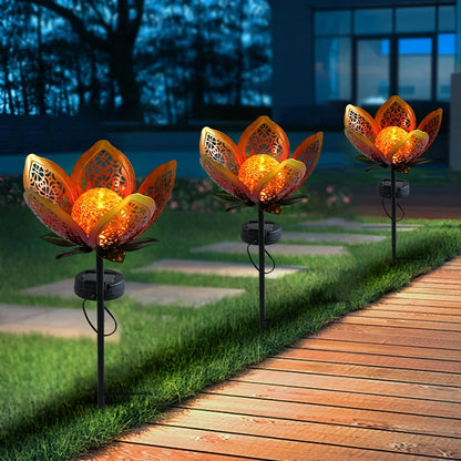 Solar Garden Light Lotus Flower - Decorative Led Outdoor Lighting For Garden And Yard