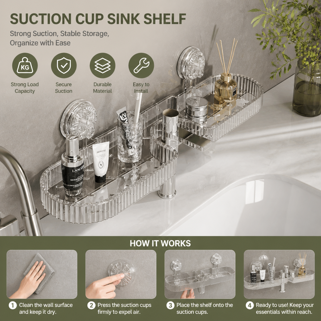 Suction Cup Sink Shelf