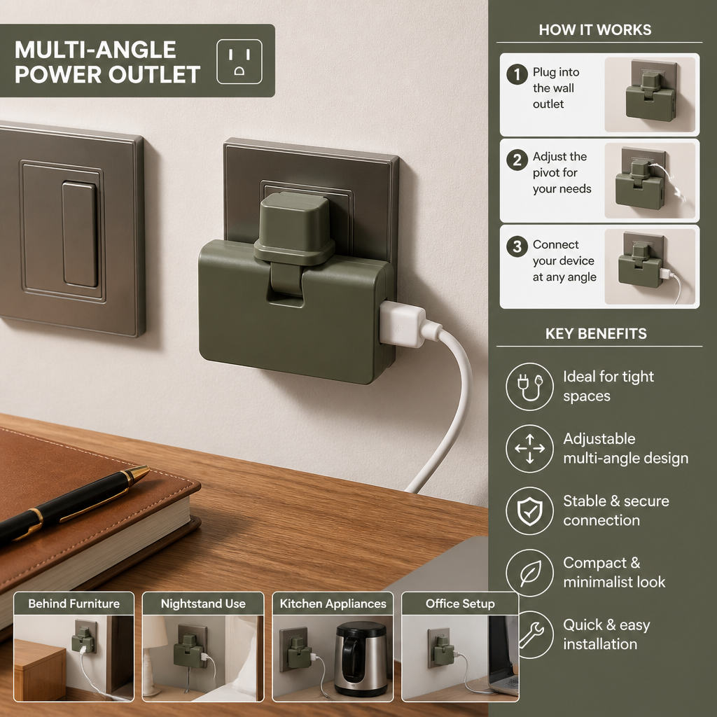 Multi-Angle Power Outlet – Practical Solution for Tight Spaces