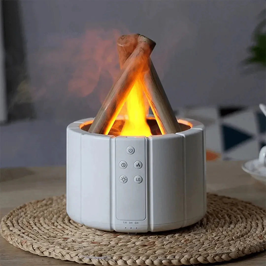 Flame Humidifier With LED - Ultrasonic Diffuser And Aromatherapy With Open Fire Effect