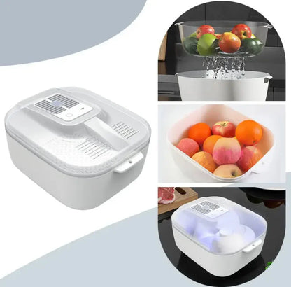 Multifunctional Fruit And Vegetable Cleaning Box - Automatic Cleaner With Drainer Basket And Storage Lid