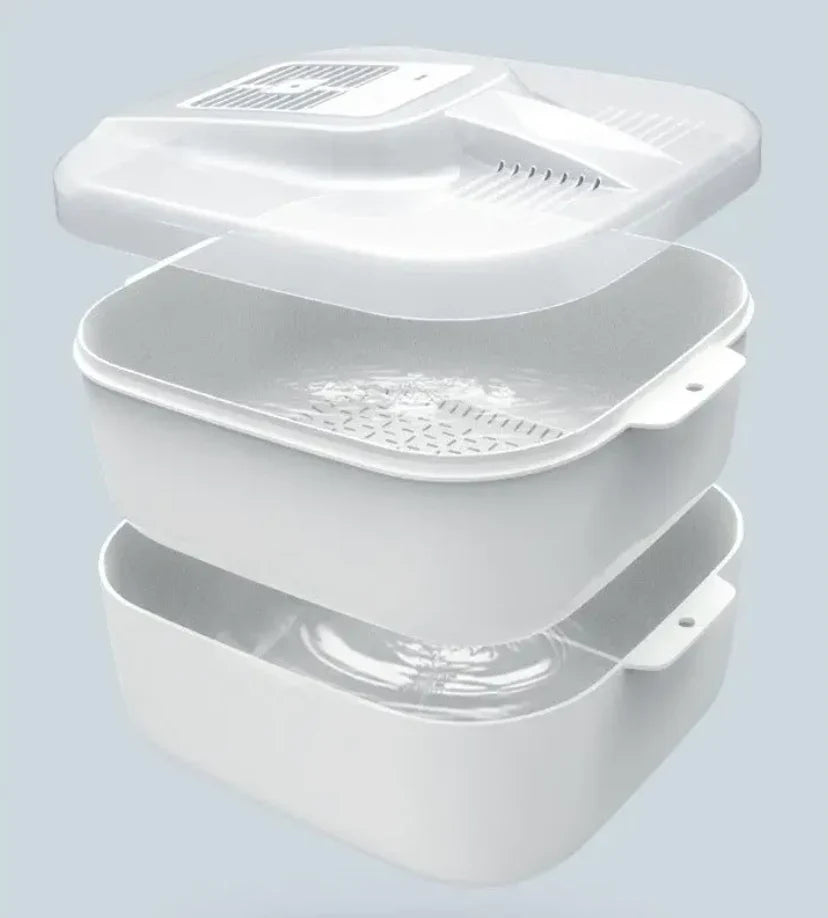 Multifunctional Fruit And Vegetable Cleaning Box - Automatic Cleaner With Drainer Basket And Storage Lid