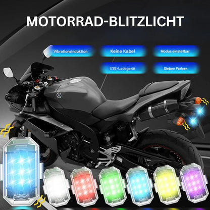 Wireless LED Motorbike Tail Light - Rechargeable Remote Control For Brake And Warning Light