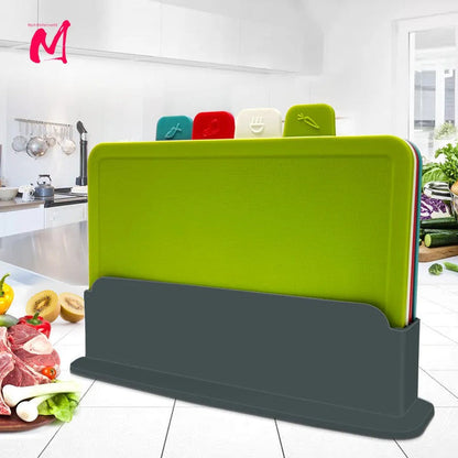 Cutting Board Set ( 4 - Piece ) with Practical Holder