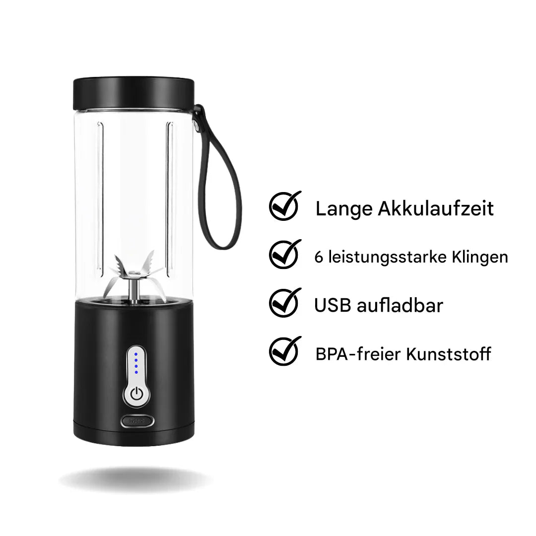 Portable Smoothie Maker With 6 Powerful Blades - Compact Blender For On The Go