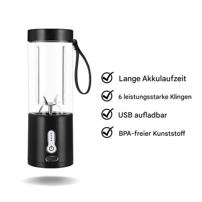 Portable Smoothie Maker With 6 Powerful Blades - Compact Blender For On The Go