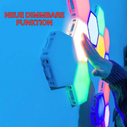 Interactive Hexagonal LED Panels With RGB Colour Control And Music Synchronisation