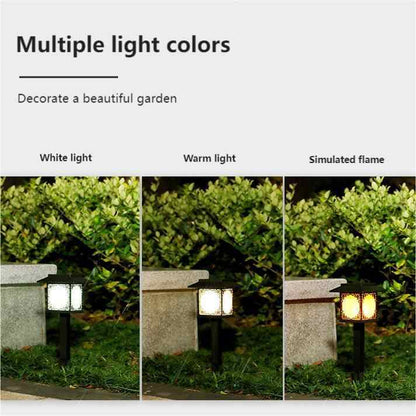 Solar Led Garden Lamp - Large Square Lamp With Warm Light And Dual Use