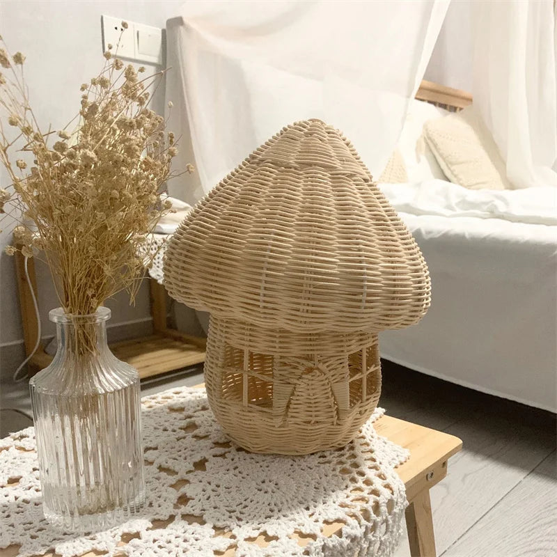 Handmade Rattan Mushroom House Ornament - Beautiful Wickerwork Decoration for the Home