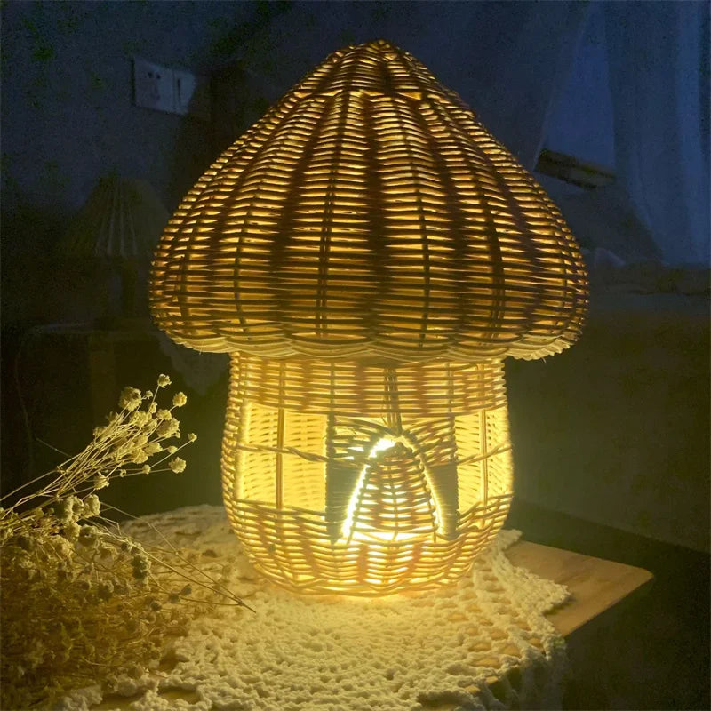 Handmade Rattan Mushroom House Ornament - Beautiful Wickerwork Decoration for the Home