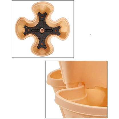 Space - Saving Stackable Plant Pots - Vertical Planting System with Castors