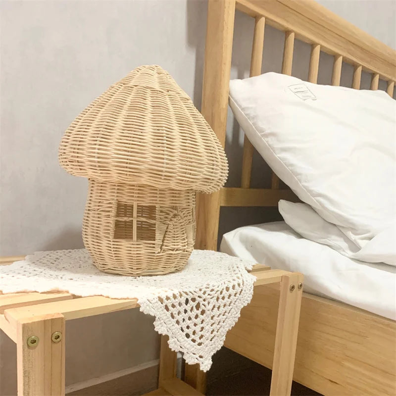 Handmade Rattan Mushroom House Ornament - Beautiful Wickerwork Decoration for the Home