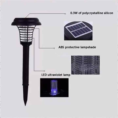 Solar Insect Killer With Led Light - Waterproof Garden Light For Mosquito Repellent