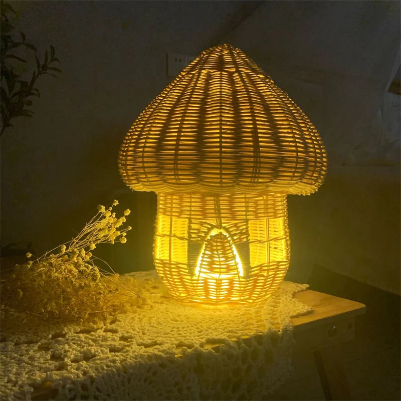 Handmade Rattan Mushroom House Ornament - Beautiful Wickerwork Decoration for the Home
