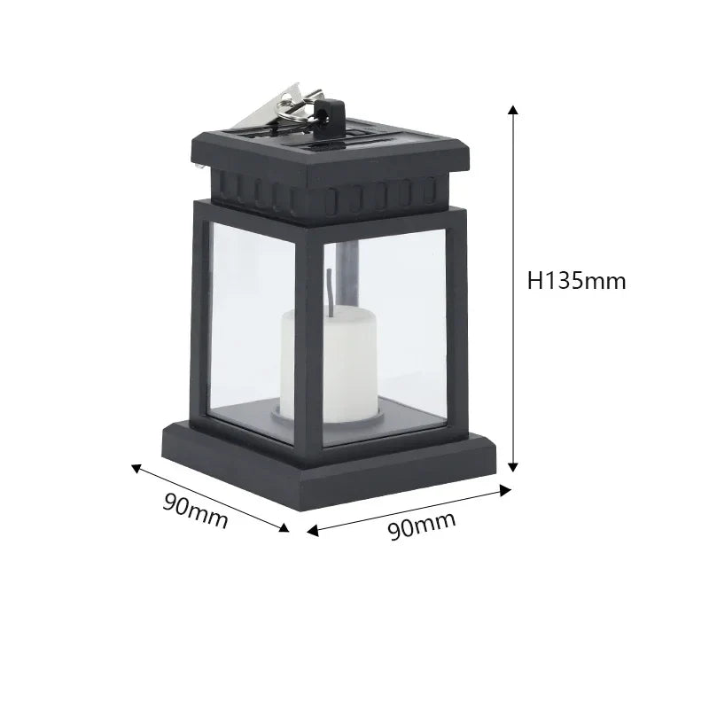Solar Lantern With LED Candle - Hanging Lamp For Garden & Terrace , Decorative Light For Outdoor Use