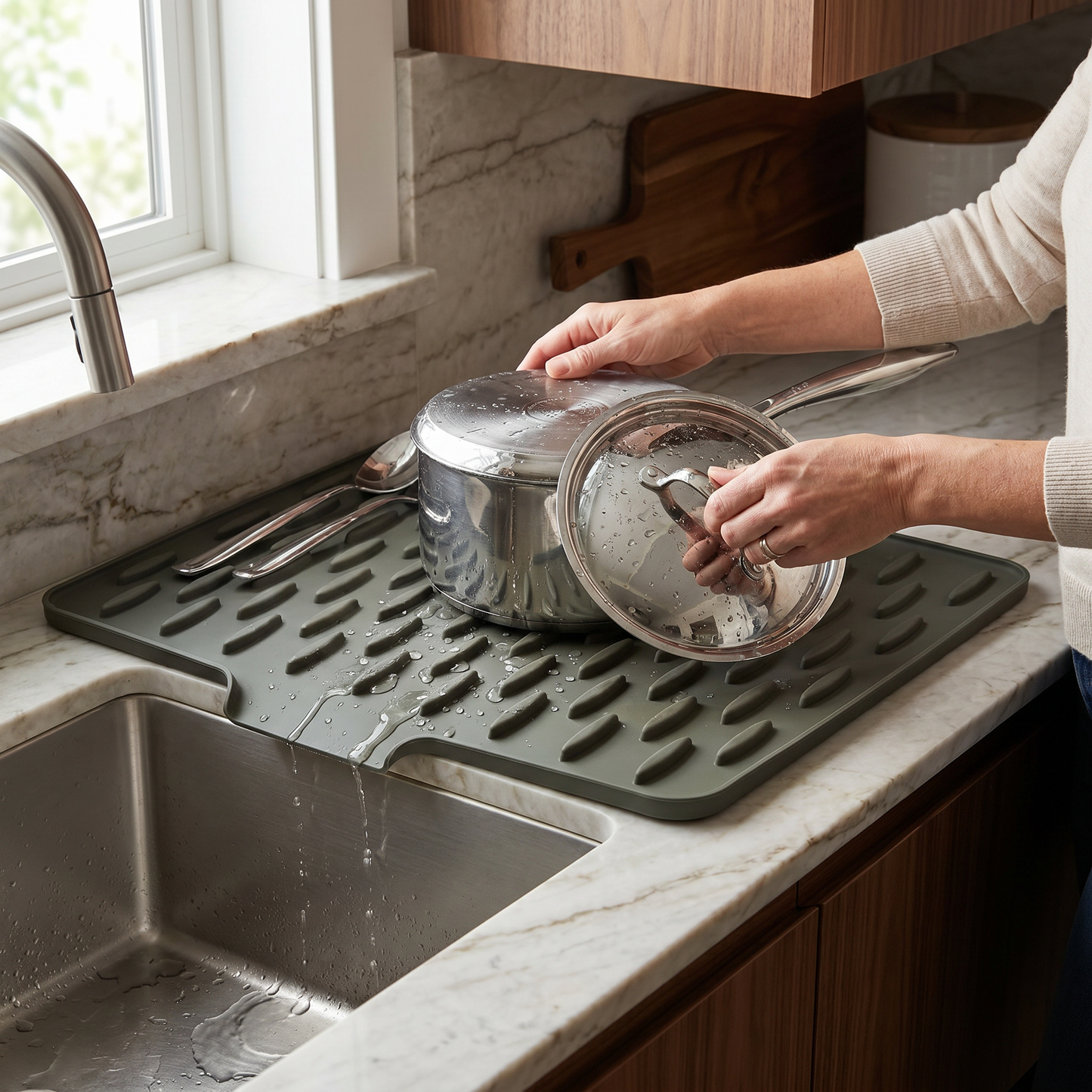 Slanted Silicone Drip Mat – Heat-Resistant and Non-Slip