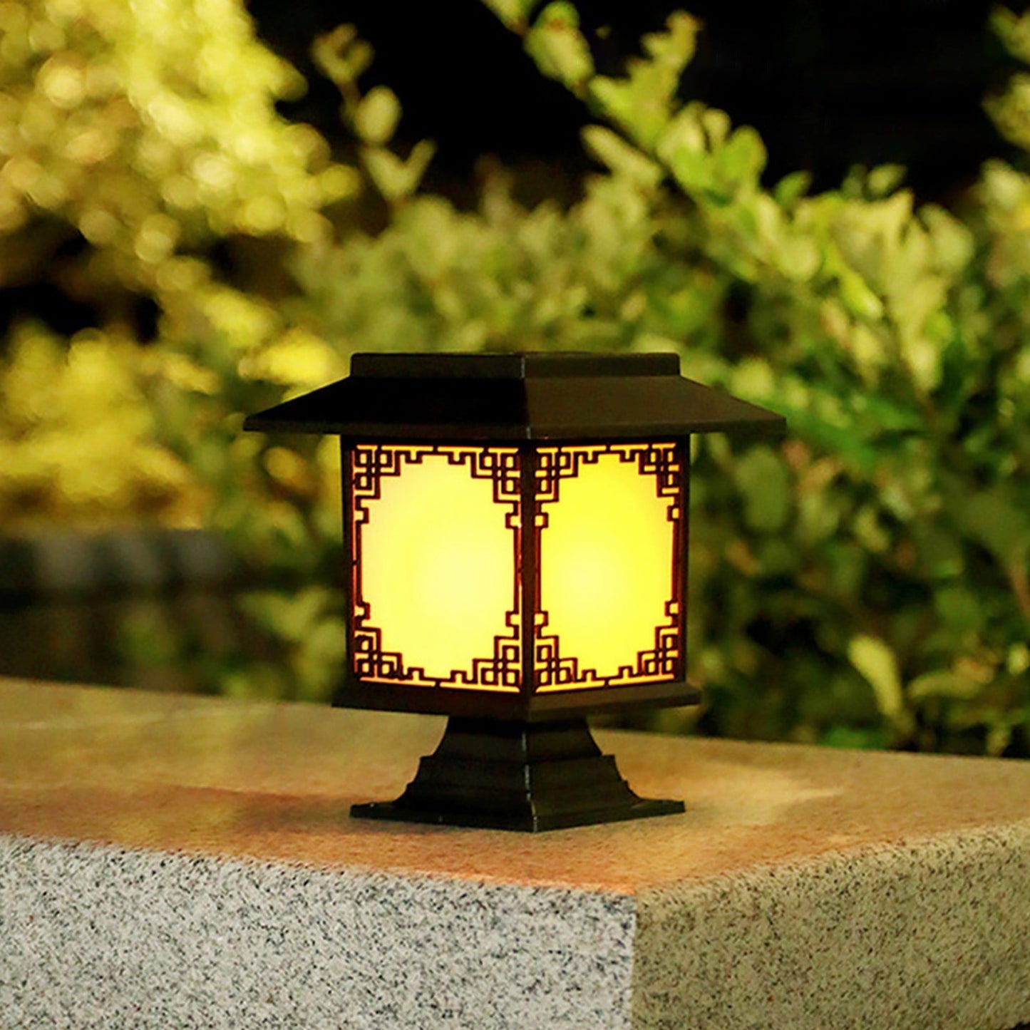 Solar Led Garden Lamp - Large Square Lamp With Warm Light And Dual Use