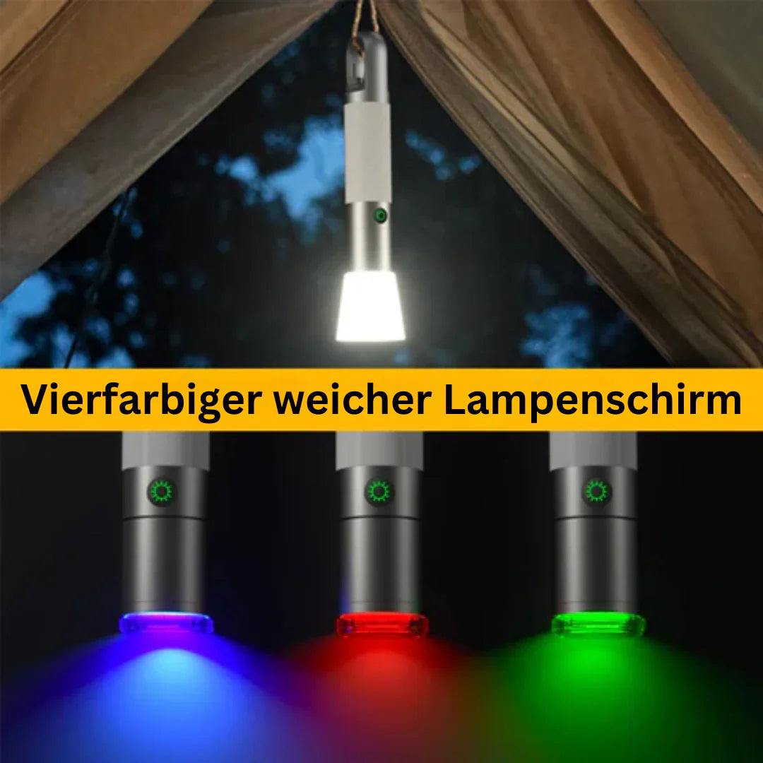 LED Torch With Multi - Colour Filters - Rechargeable USB - C Torch With Camping And Emergency Light Function