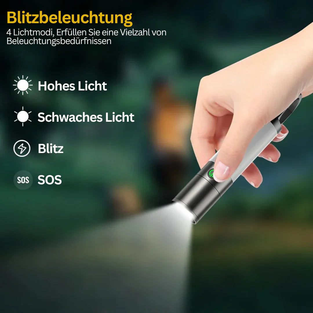 LED Torch With Multi - Colour Filters - Rechargeable USB - C Torch With Camping And Emergency Light Function
