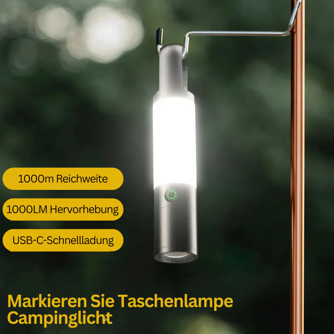 LED Torch With Multi - Colour Filters - Rechargeable USB - C Torch With Camping And Emergency Light Function