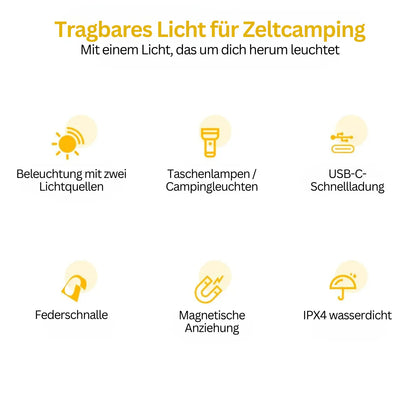 LED Torch With Multi - Colour Filters - Rechargeable USB - C Torch With Camping And Emergency Light Function