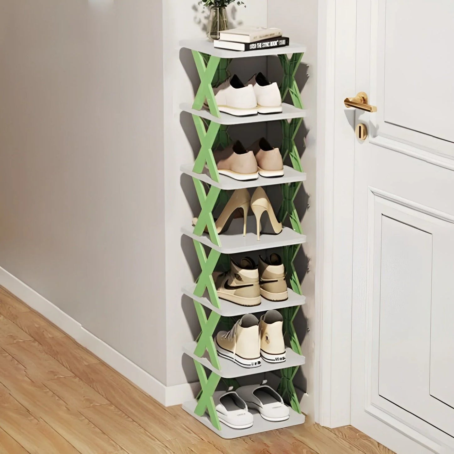 Multifunctional and Foldable Shoe Rack for Space - Saving Storage