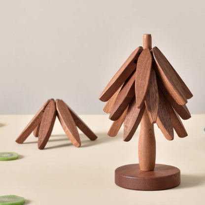 Elegant Tree Coasters In Wood Look