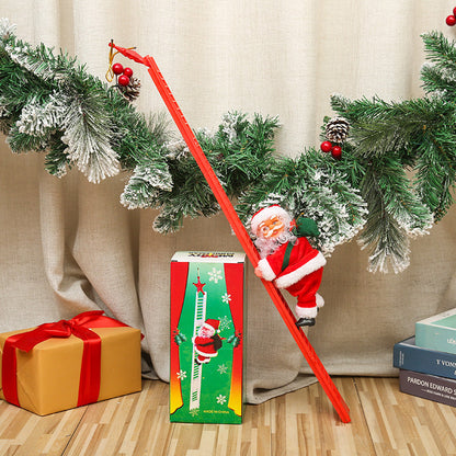 Climbing Santa Claus with ladder