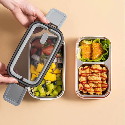 2 - Layer Stainless Steel Bento Lunch Box with Lid